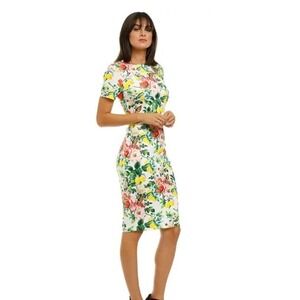 NWT Alexia Admor Scuba Sheath Dress Lemon Floral Retail: $289